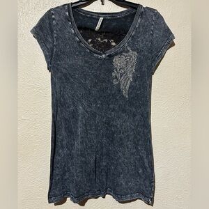 Y2K Angel Wings shirt with rhinestones